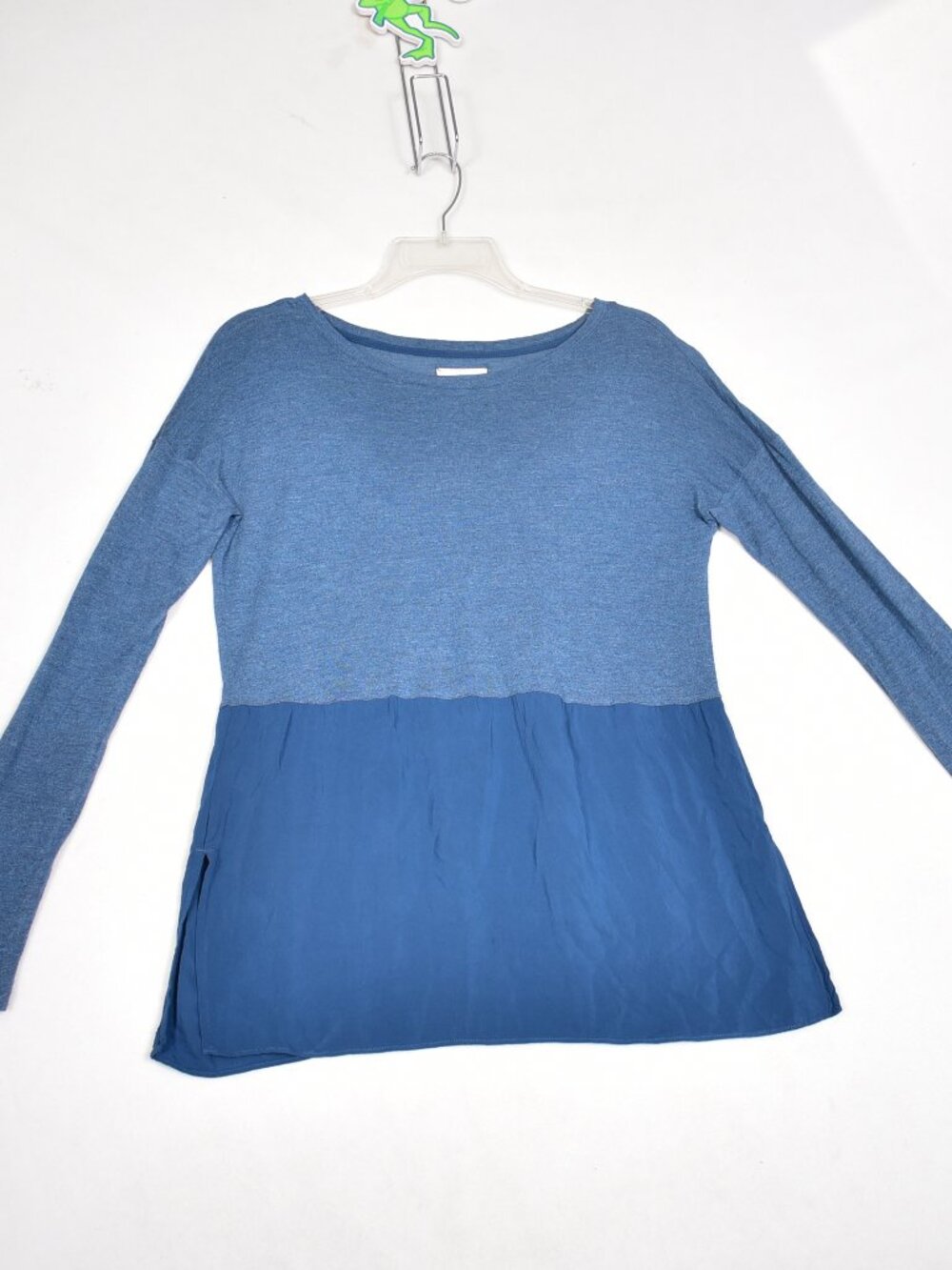 Lou And Grey Blue Long Sleeve Round Neck Women's Top Shirt Size XS